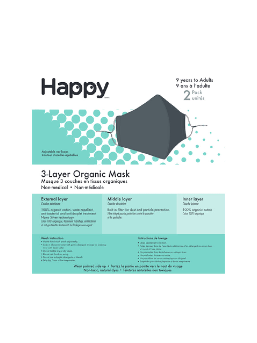 happy triple layer organic comfort mask